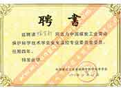 聘請董事長(cháng)陳有新為中國煤碳工業(yè)勞動(dòng)保護科學(xué)技術(shù)學(xué)會(huì )安全監控專(zhuān)業(yè)委員會(huì )委員證書(shū)